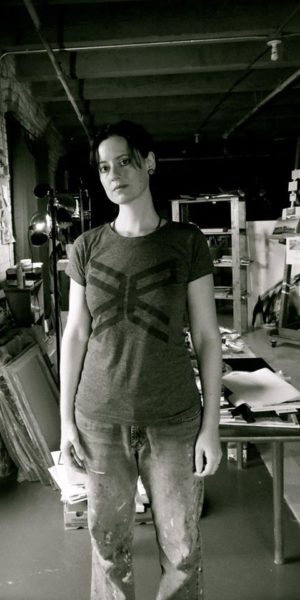 Kara Hendershot in her studio in the Northern Warehouse Artists' Coop, Lowertown.